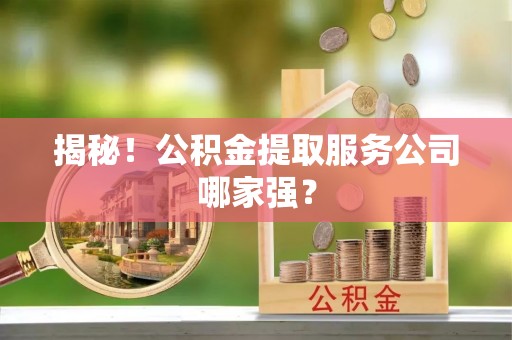 湖滨揭秘！公积金提取服务公司哪家强？